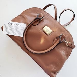 Calvin Klein | (Like-new) Brown Leather Satchel